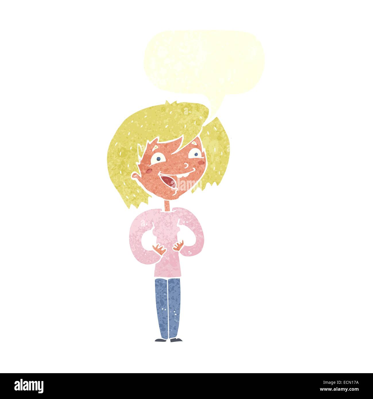 Cartoon excited woman bubble hi-res stock photography and images - Alamy