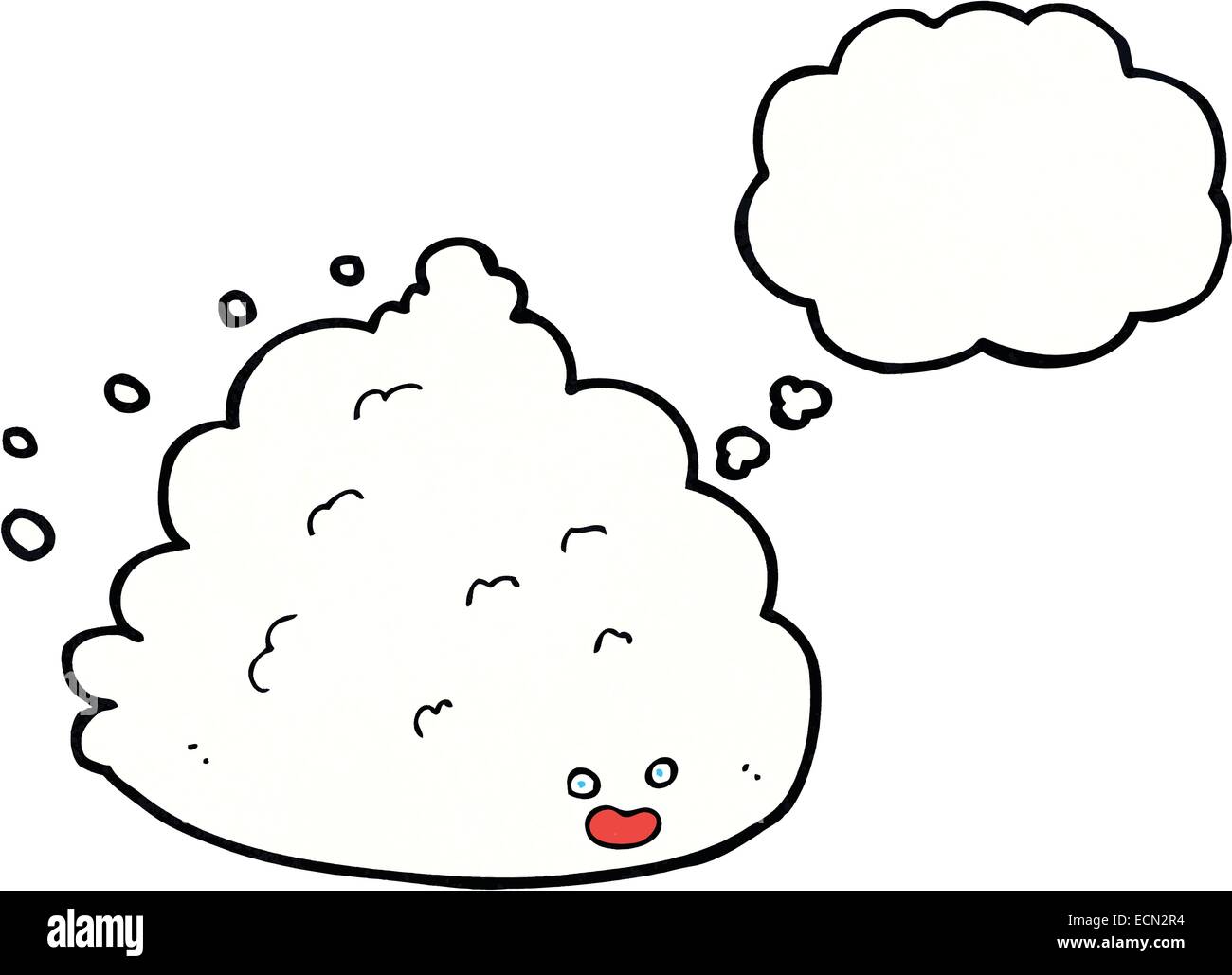 cartoon cloud character with thought bubble Stock Vector Image & Art ...