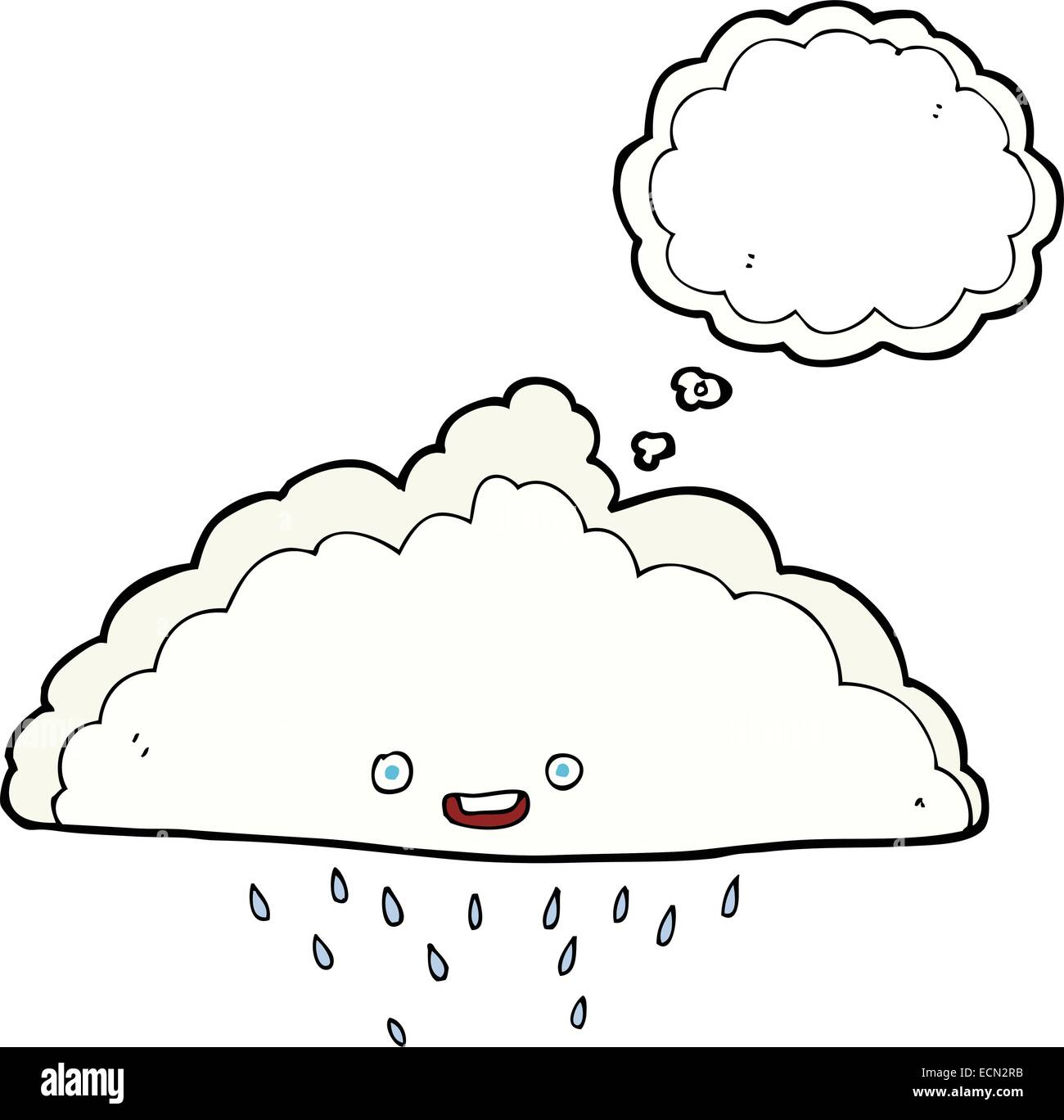 cartoon rain cloud with thought bubble Stock Vector Image & Art - Alamy