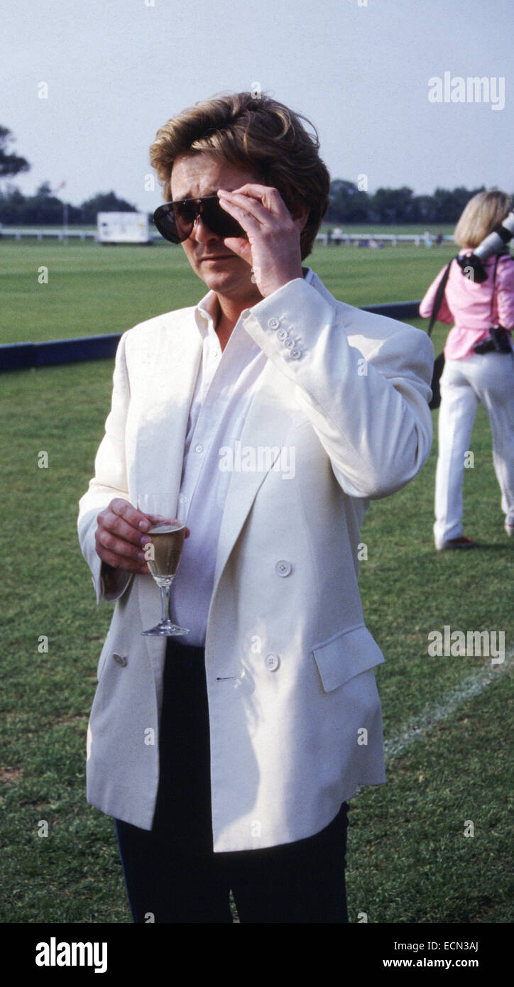 Fashion designer David Emanuel at the Berkshire Polo club circa June 1986 Stock Photo