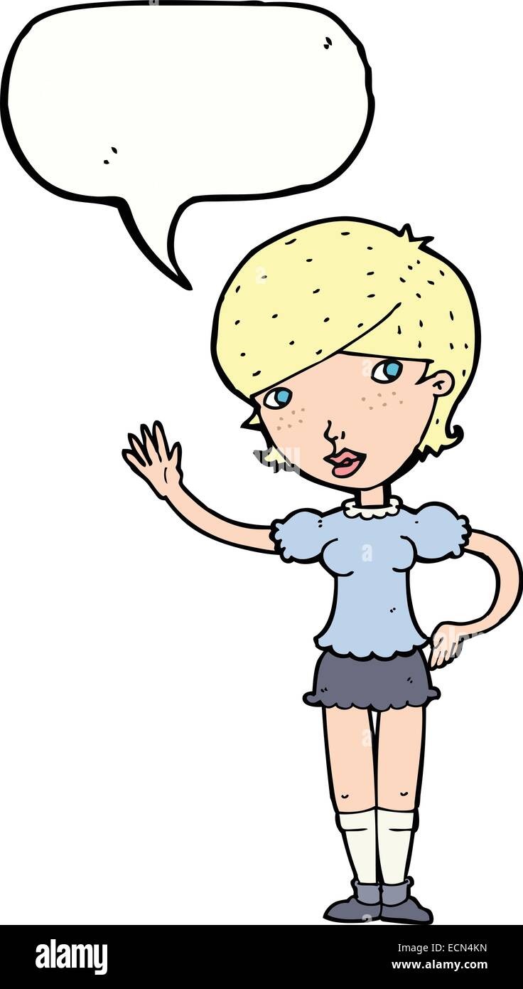 Cartoon girl waving bubble hi-res stock photography and images - Alamy