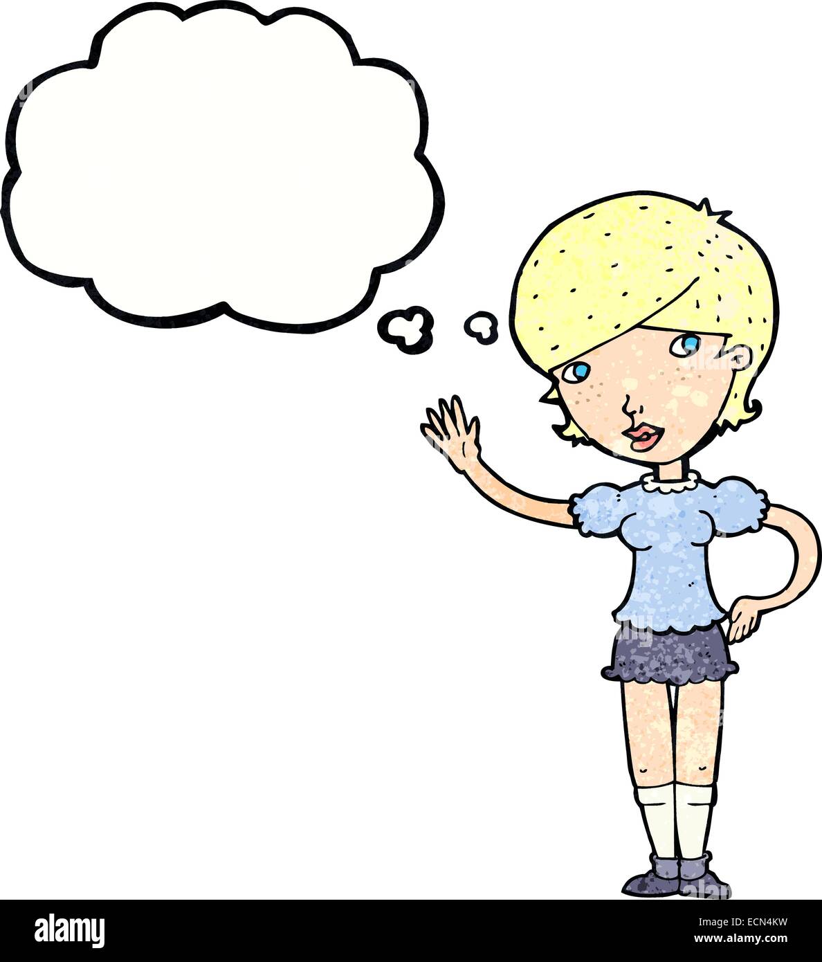 Cartoon girl waving bubble hi-res stock photography and images - Alamy