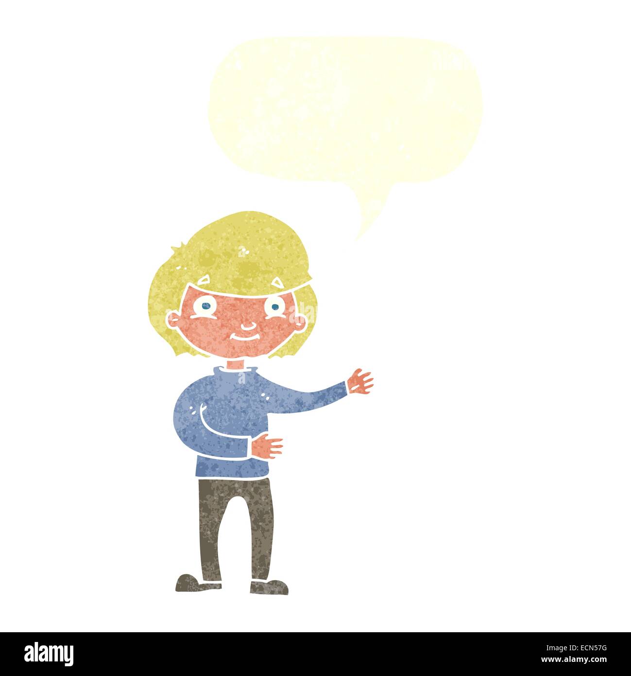 Cartoon Happy Person With Speech Bubble Stock Vector Image Art Alamy