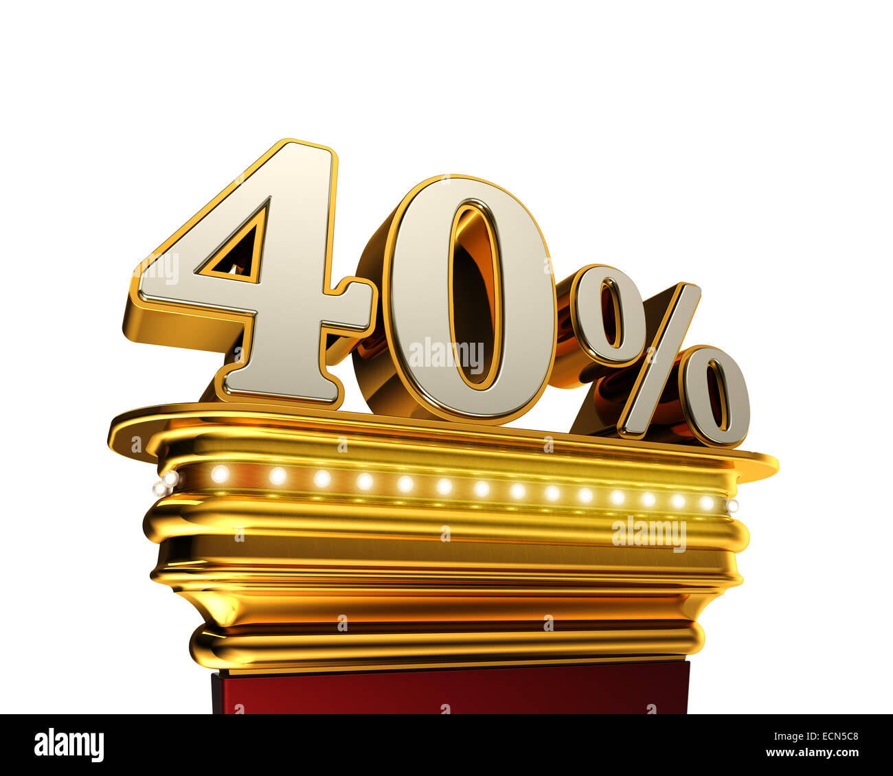 3d gold 40 percent isolated hi-res stock photography and images - Alamy