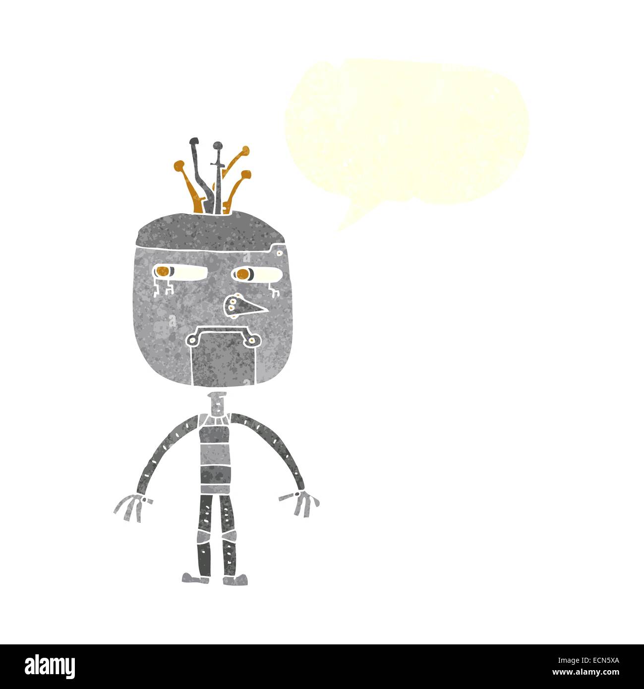 funny cartoon robot with speech bubble Stock Vector Image & Art - Alamy