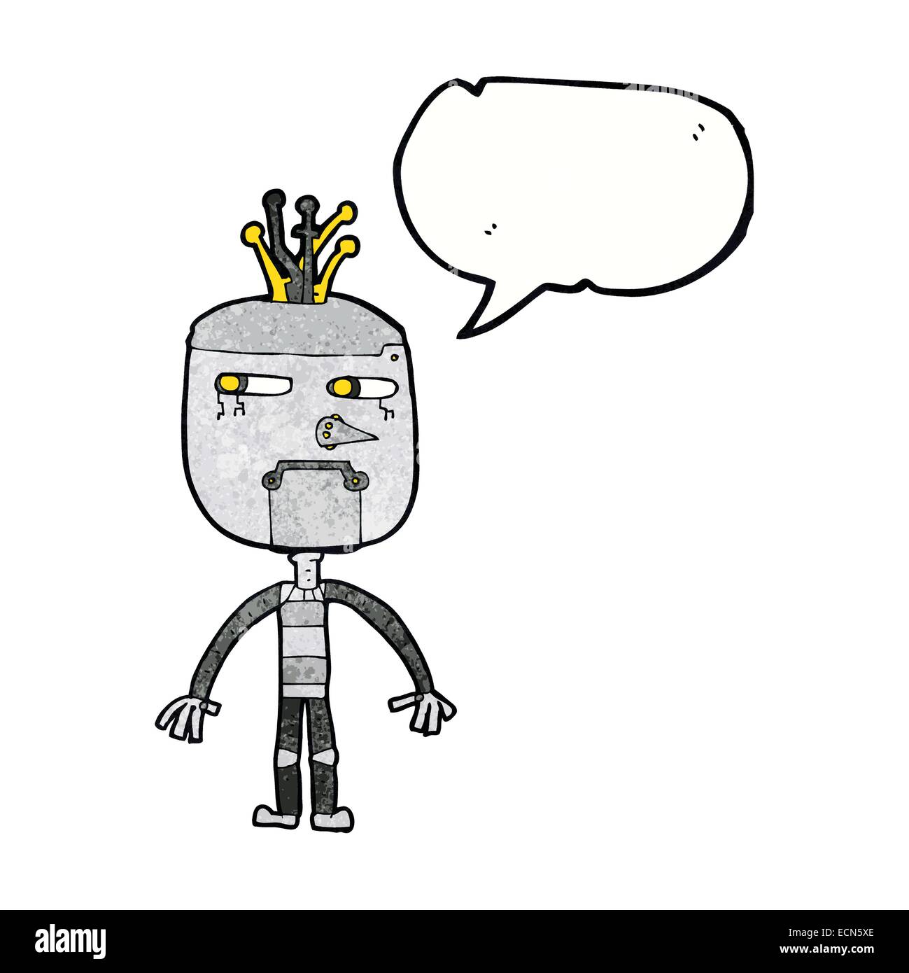 funny cartoon robot with speech bubble Stock Vector Image & Art - Alamy