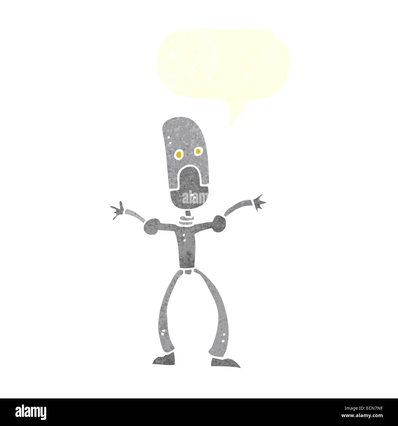 cartoon funny robot with speech bubble Stock Vector Image & Art - Alamy