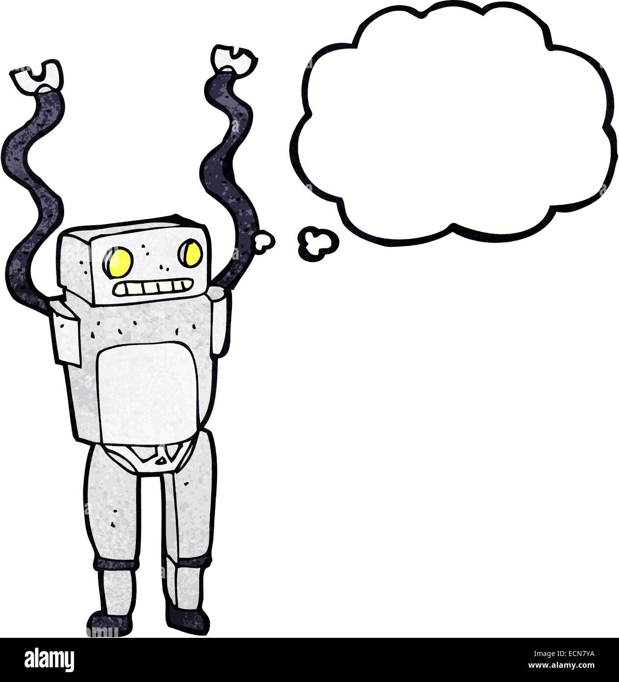 cartoon funny robot with thought bubble Stock Vector Image & Art - Alamy