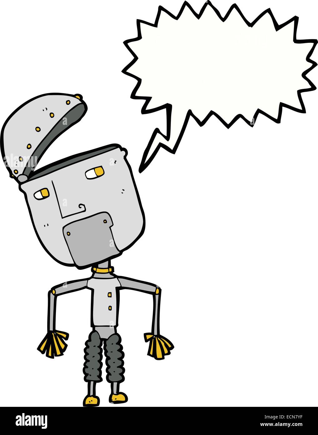 cartoon funny robot with speech bubble Stock Vector Image & Art - Alamy