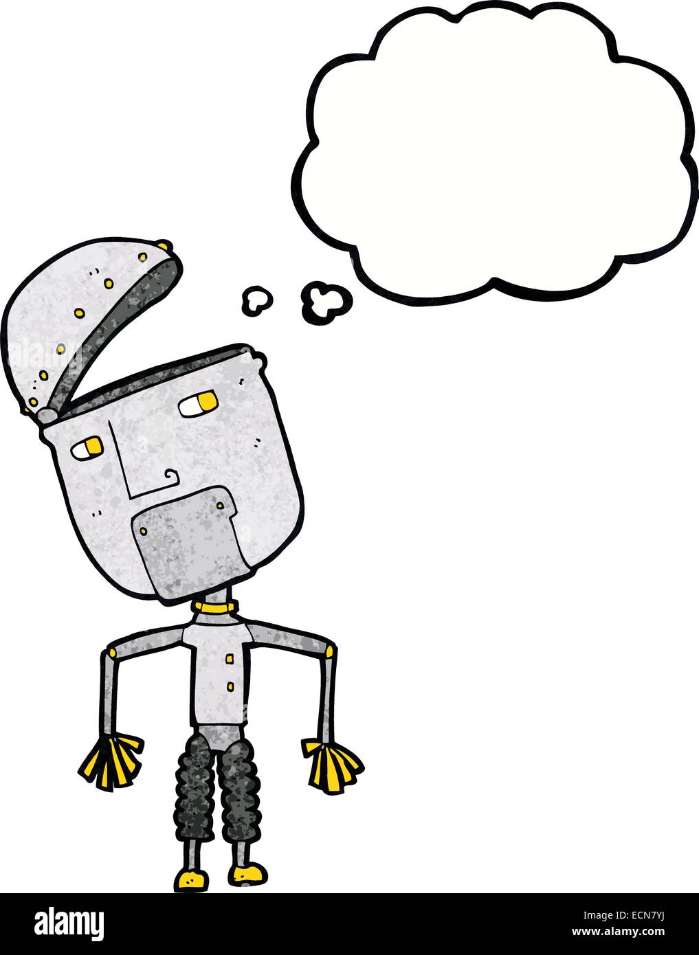 cartoon funny robot with thought bubble Stock Vector Image & Art - Alamy