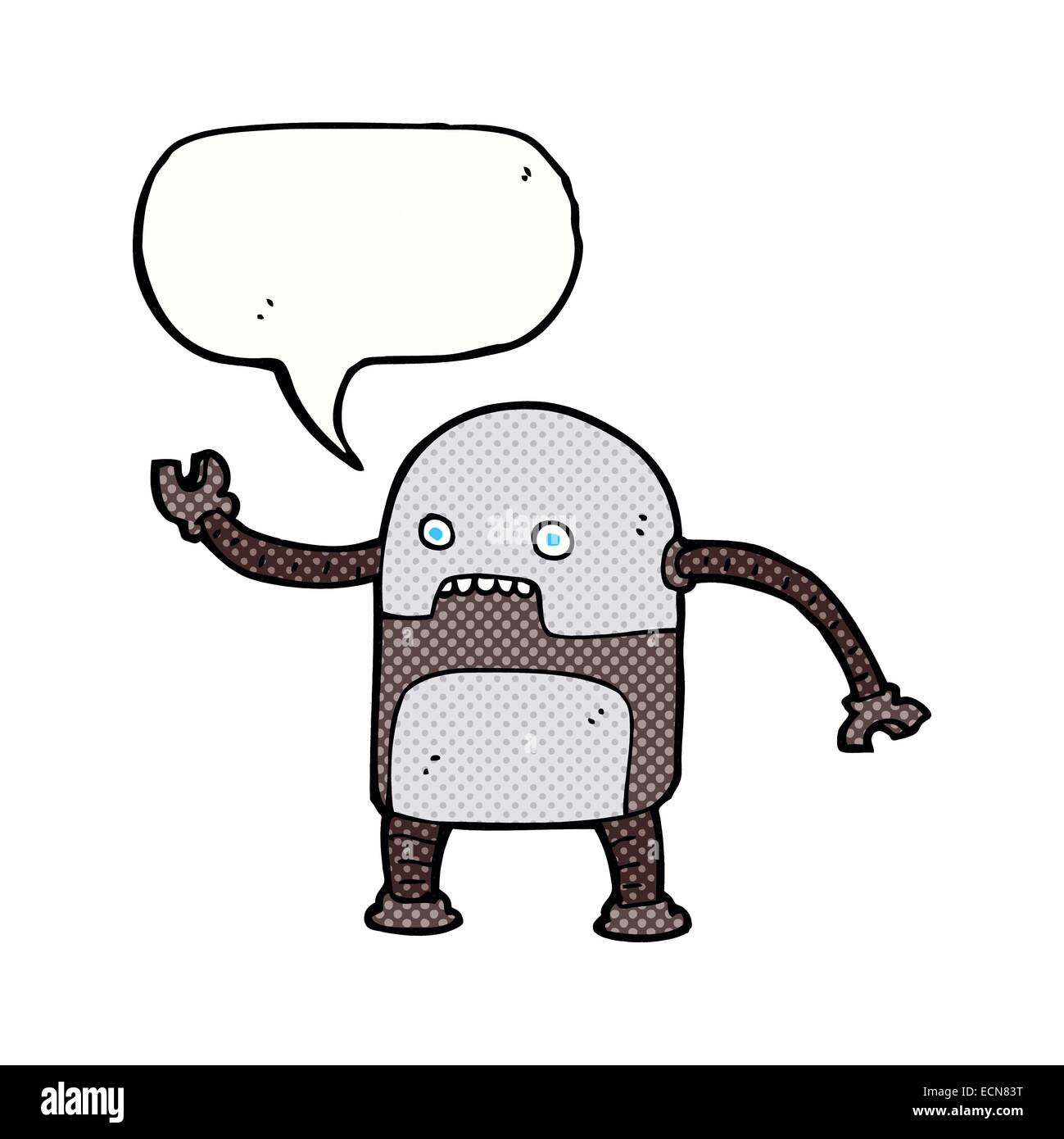 funny cartoon robot with speech bubble Stock Vector Image & Art - Alamy