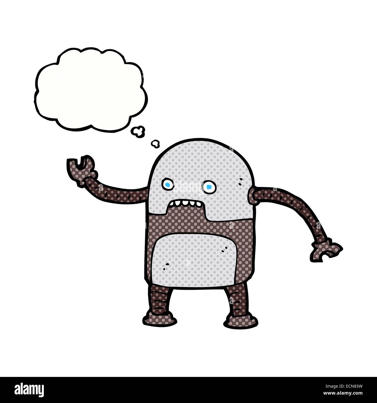 funny cartoon robot with thought bubble Stock Vector Image & Art - Alamy