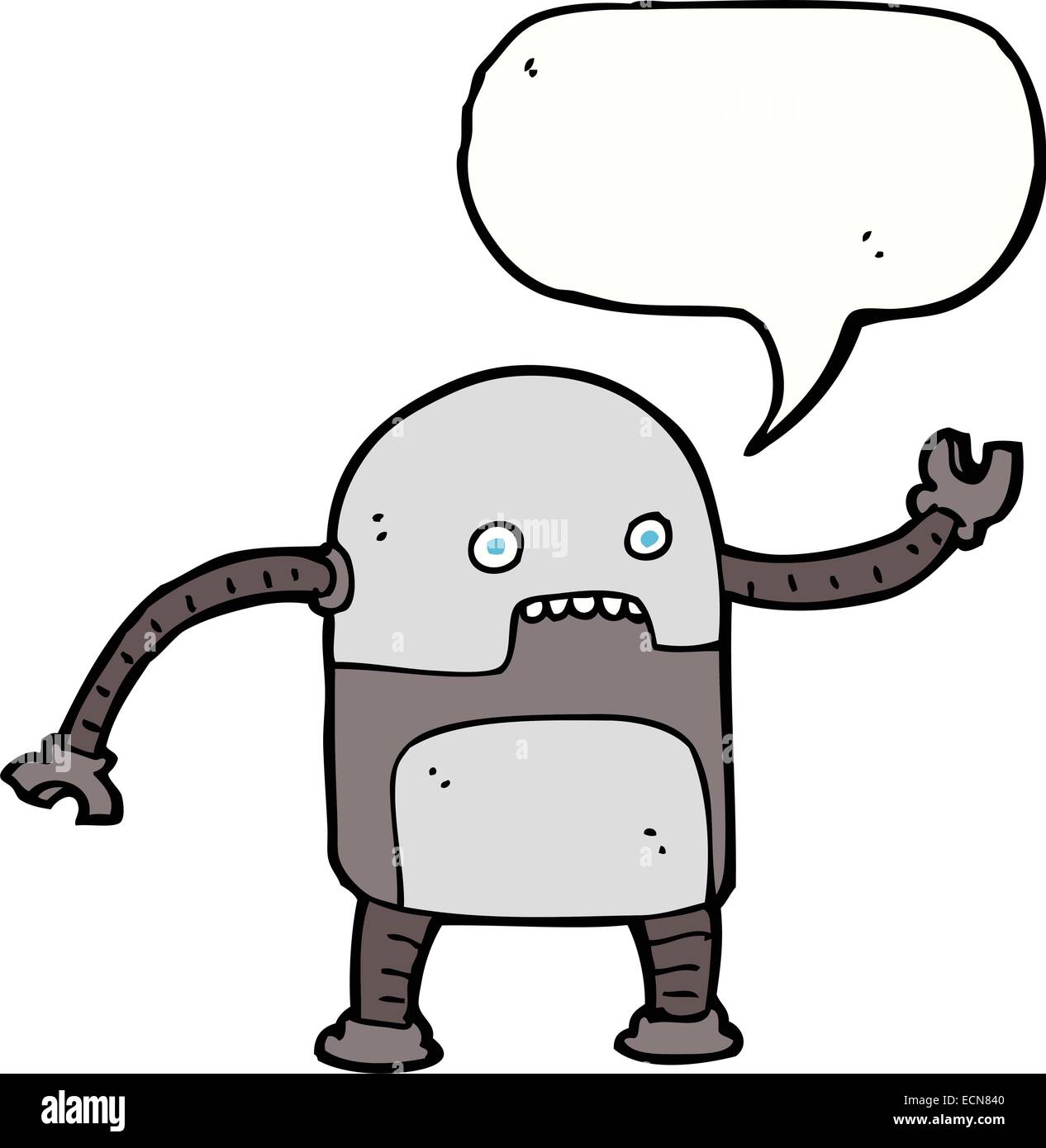 funny cartoon robot with speech bubble Stock Vector Image & Art - Alamy