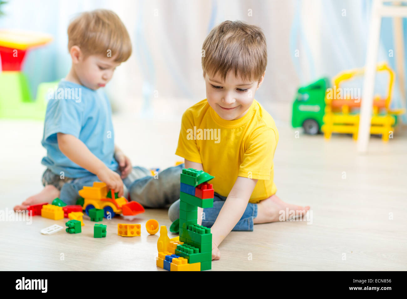 children playing in the room Stock Photo