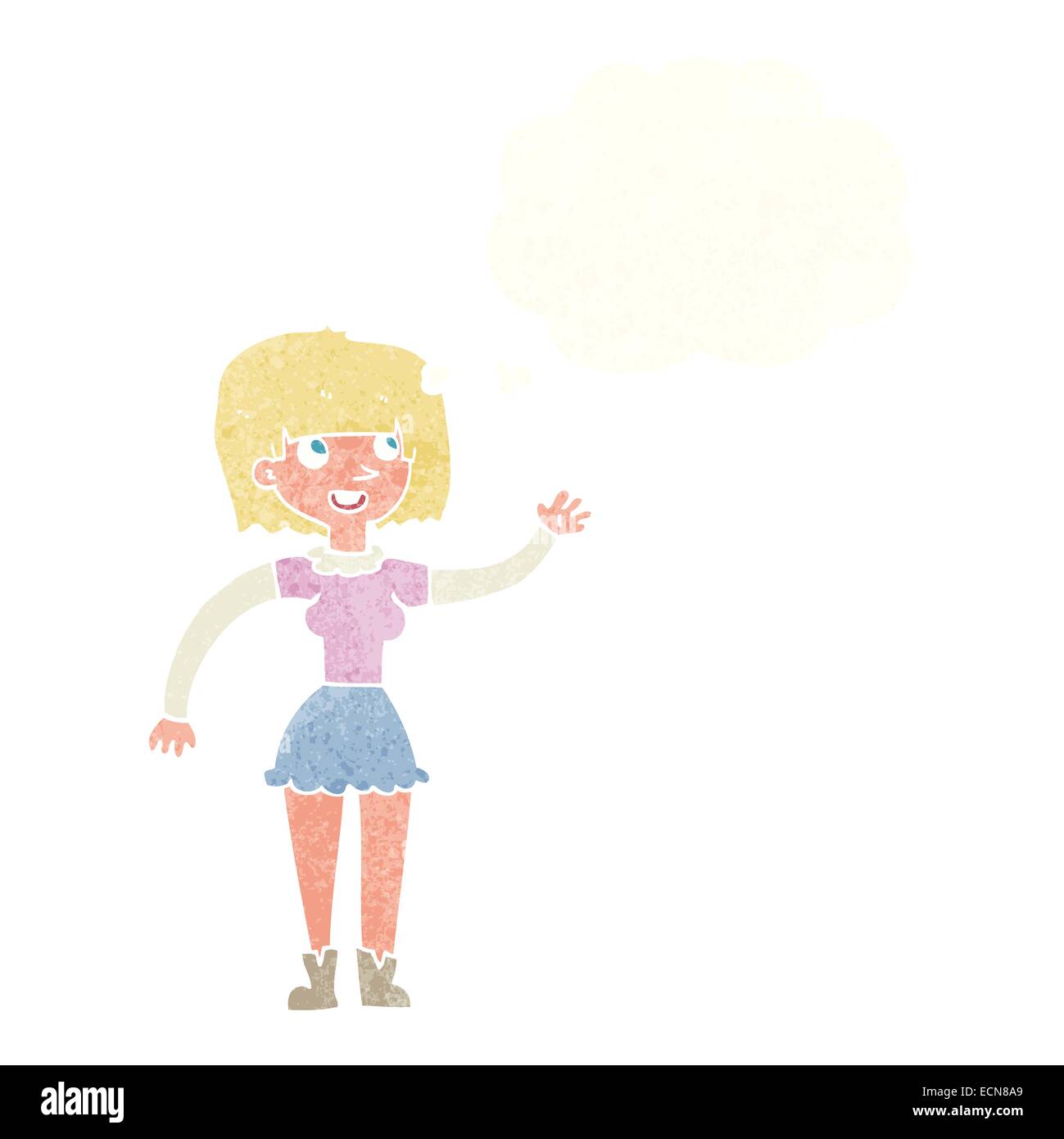 Cartoon girl waving bubble hi-res stock photography and images - Alamy