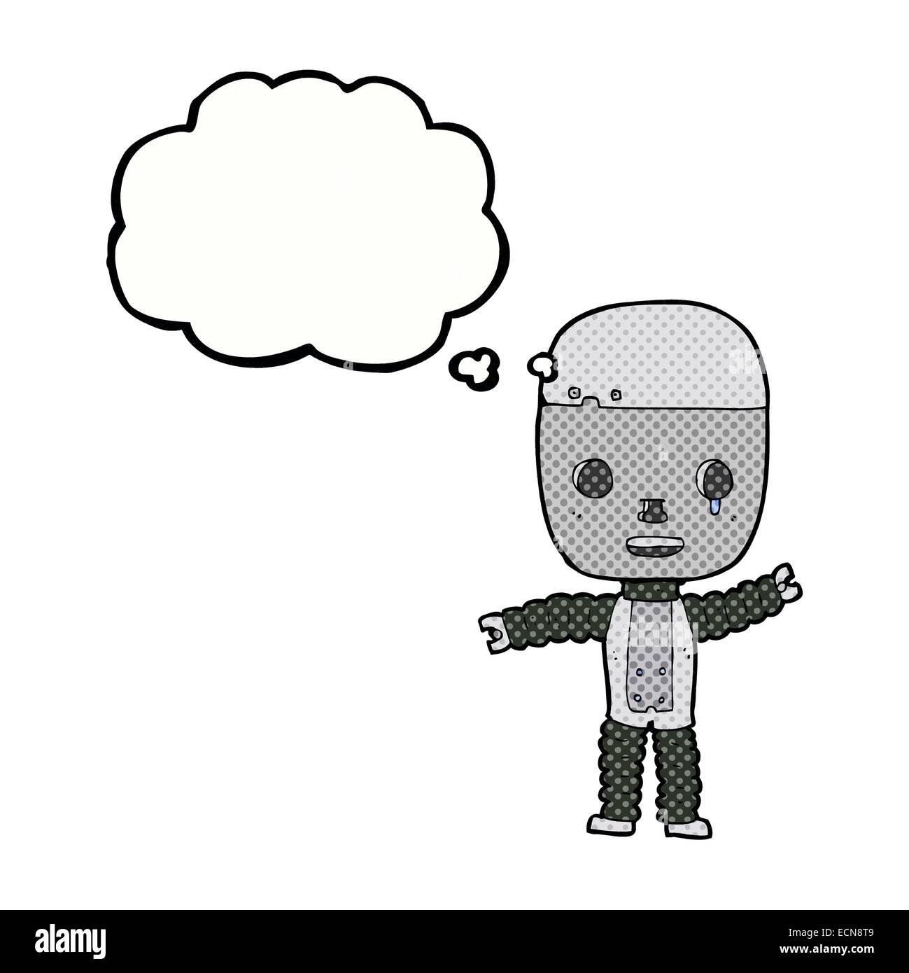 cartoon robot with thought bubble Stock Vector Image & Art - Alamy