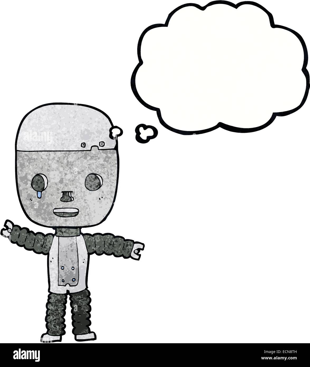 cartoon robot with thought bubble Stock Vector Image & Art - Alamy
