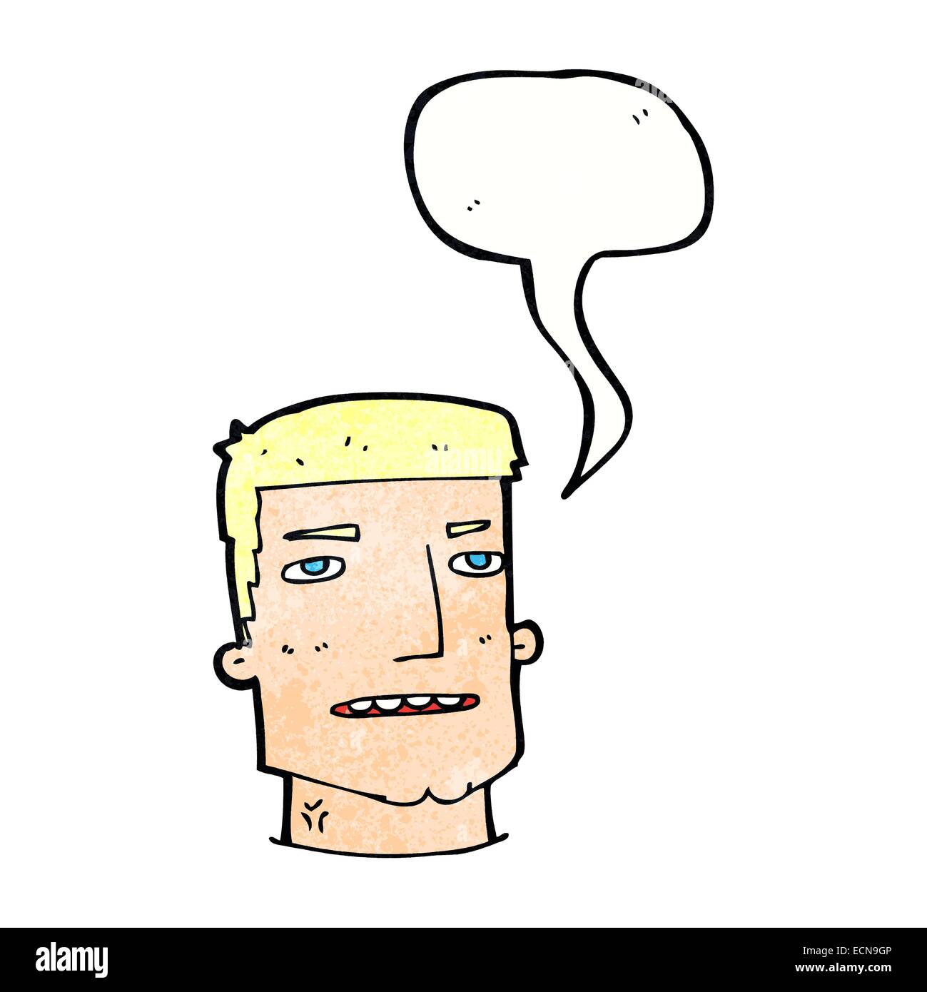 cartoon male head with speech bubble Stock Vector Image & Art - Alamy