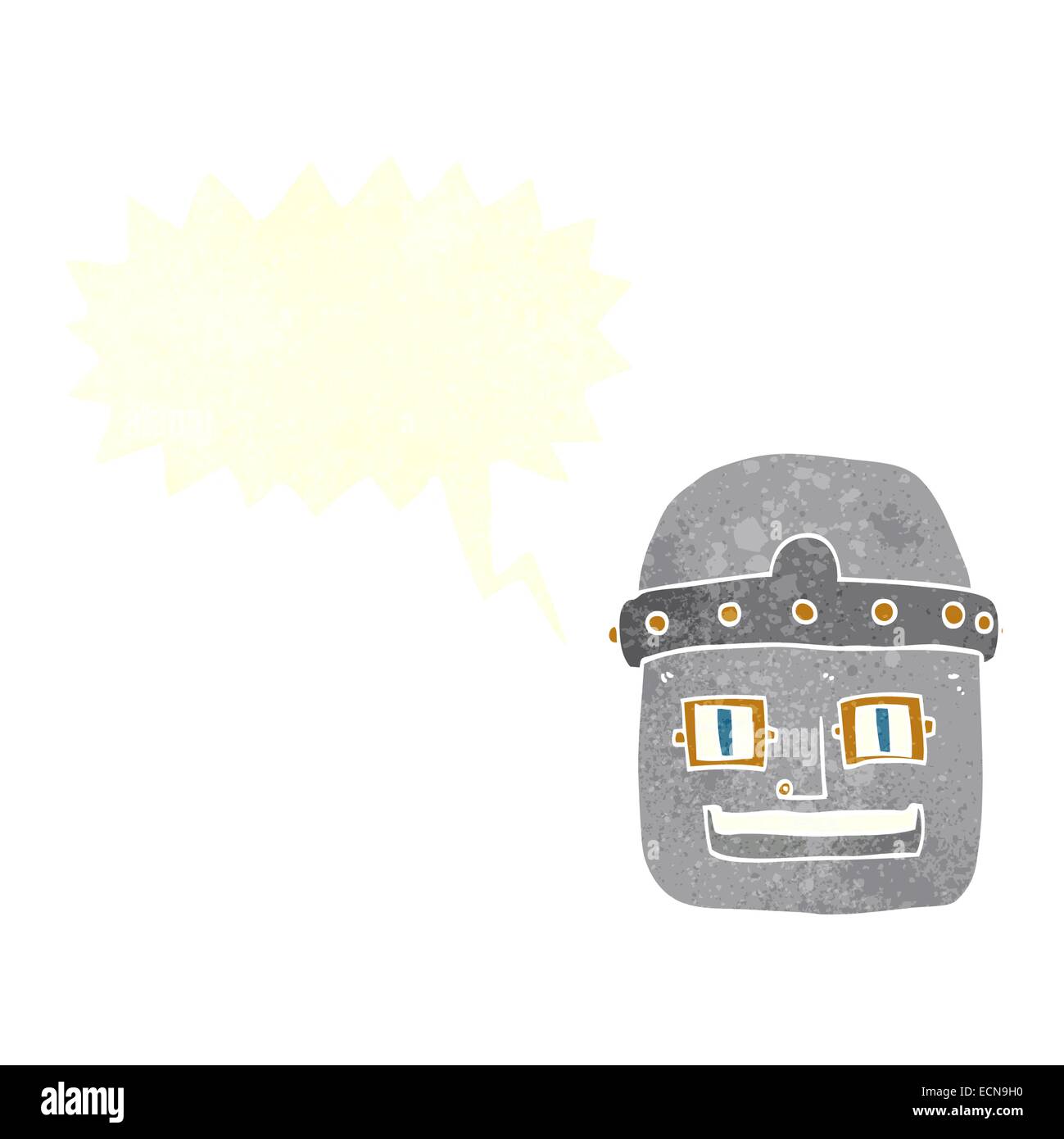 cartoon robot head with speech bubble Stock Vector Image & Art - Alamy