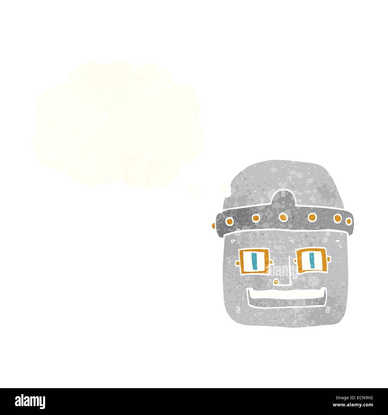 cartoon robot head with thought bubble Stock Vector Image & Art - Alamy