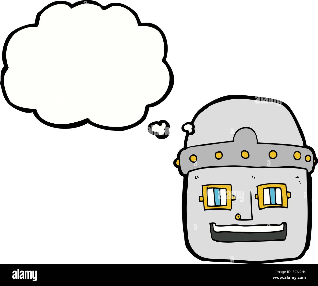 cartoon robot head with thought bubble Stock Vector Image & Art - Alamy