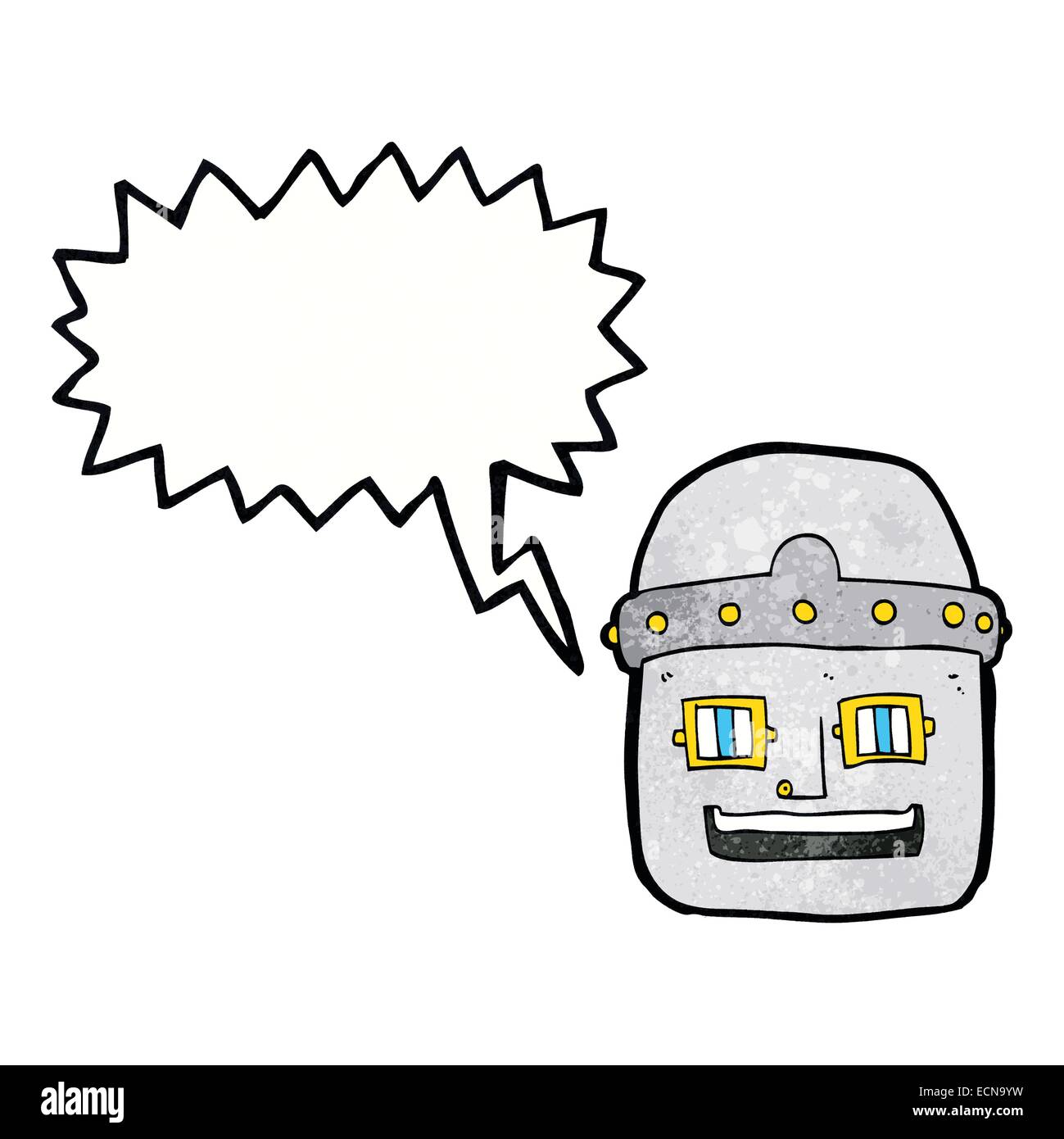 cartoon robot head with speech bubble Stock Vector Image & Art - Alamy