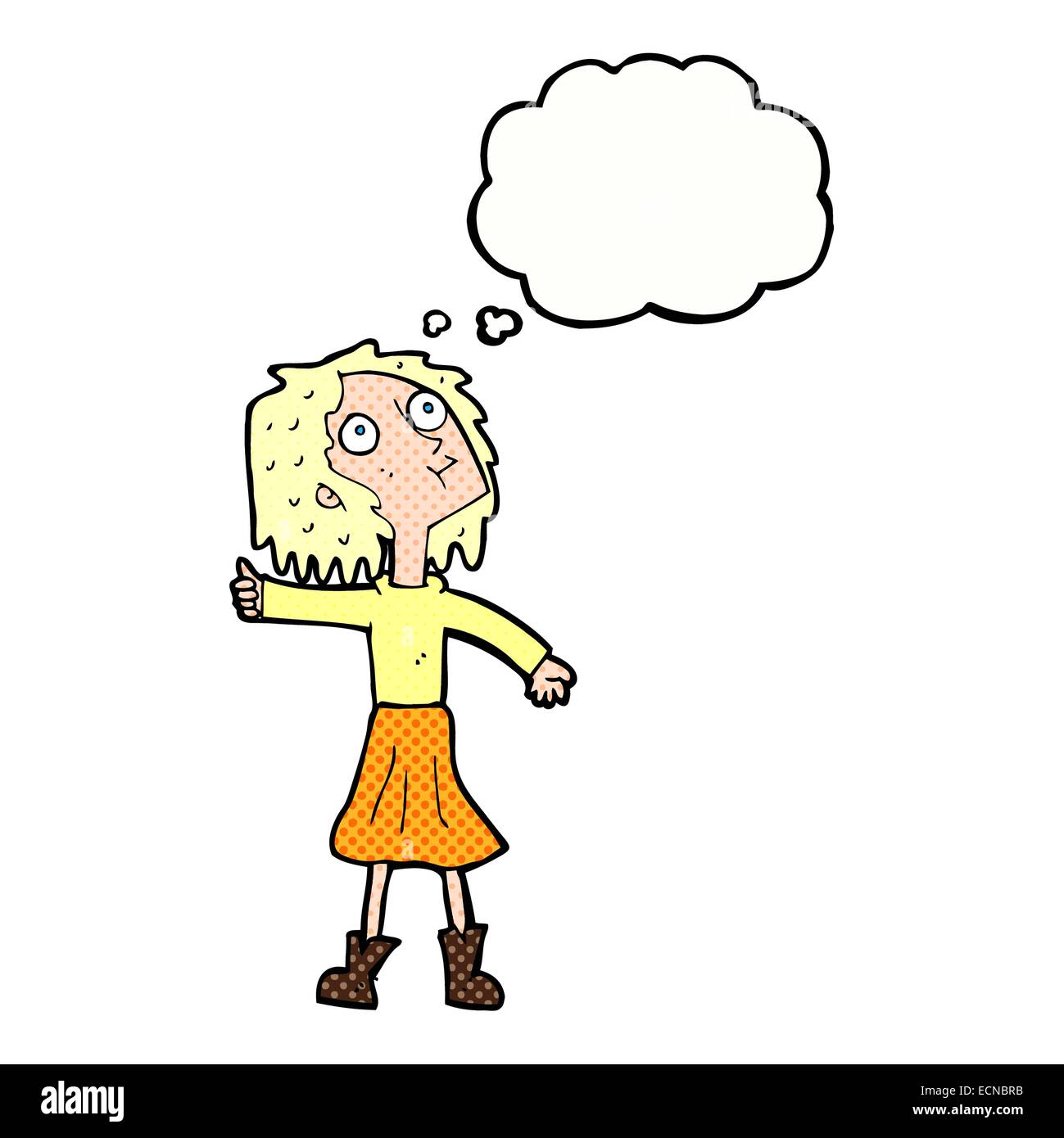Cartoon woman looking up sky hi-res stock photography and images - Alamy