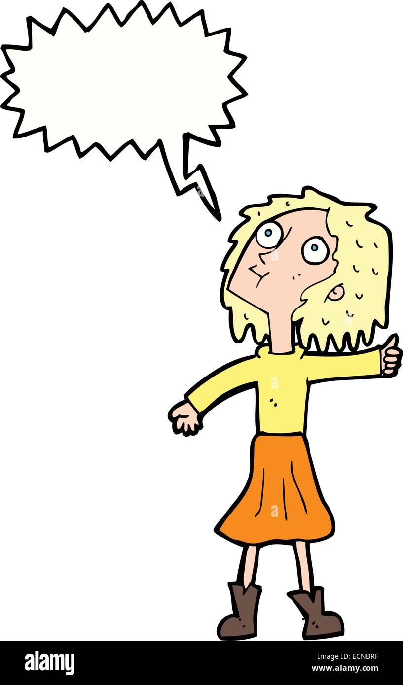 Cartoon woman looking up sky hi-res stock photography and images - Alamy