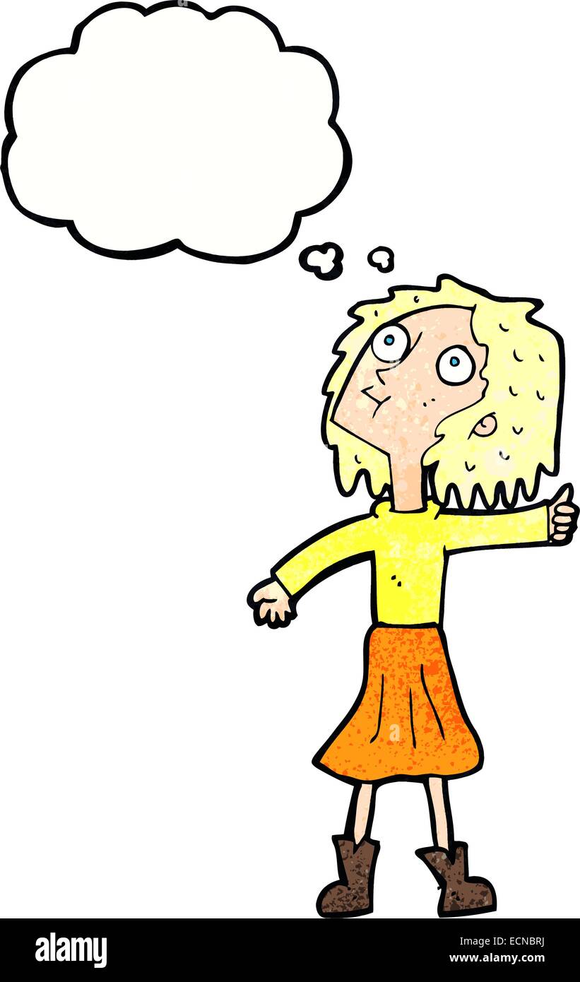 Cartoon woman looking up sky hi-res stock photography and images - Alamy