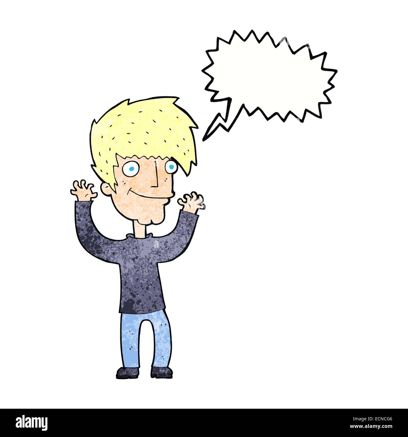 cartoon man waving arms with speech bubble Stock Vector Image & Art - Alamy