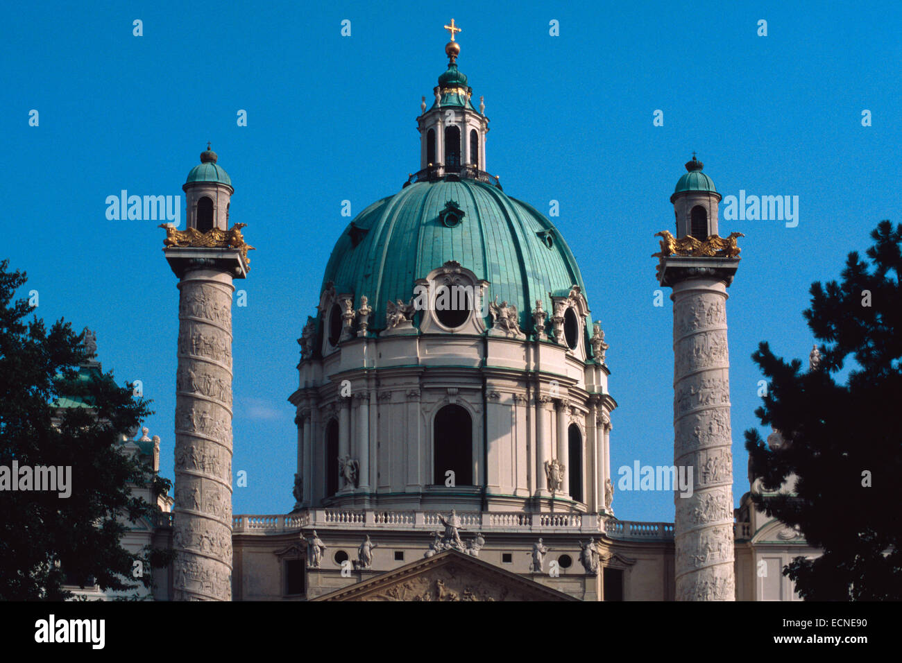 Austria, Vienna, Karlskirche, St. Charles Church Stock Photo