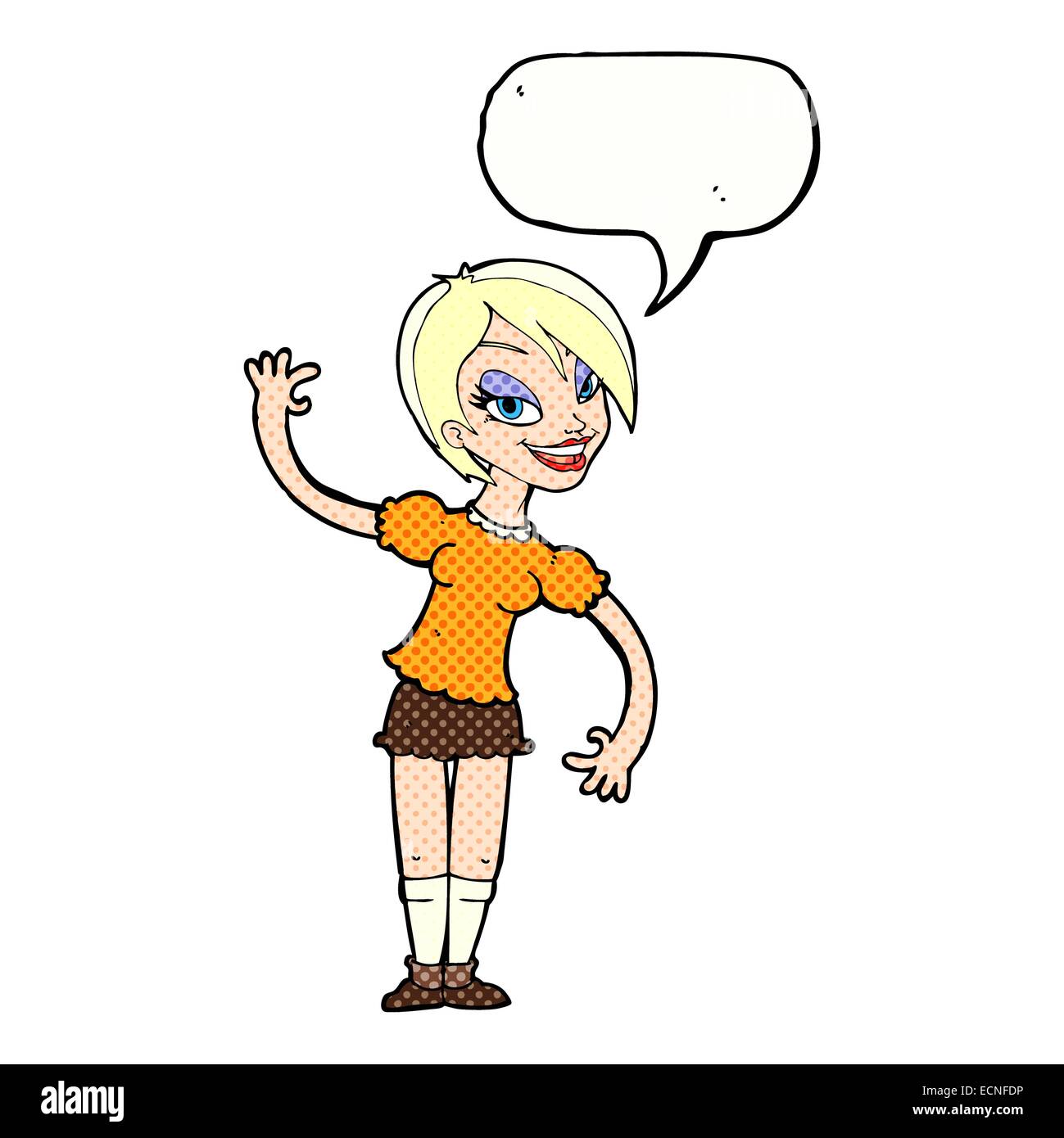 Cartoon girl waving bubble hi-res stock photography and images - Alamy
