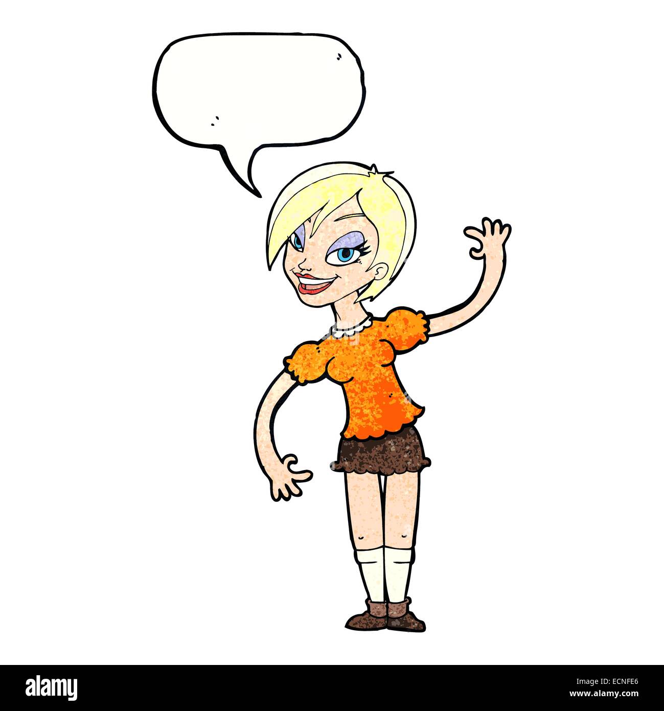 Cartoon girl waving bubble hi-res stock photography and images - Alamy