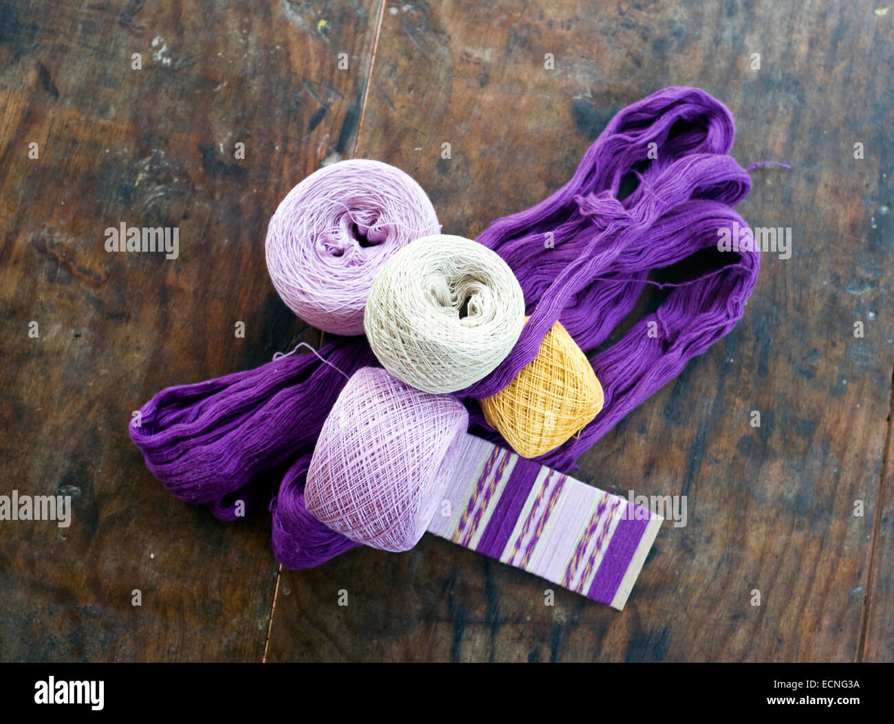Maya Colored Threads in Panajachel, Solola, Guatemala Stock Photo - Alamy