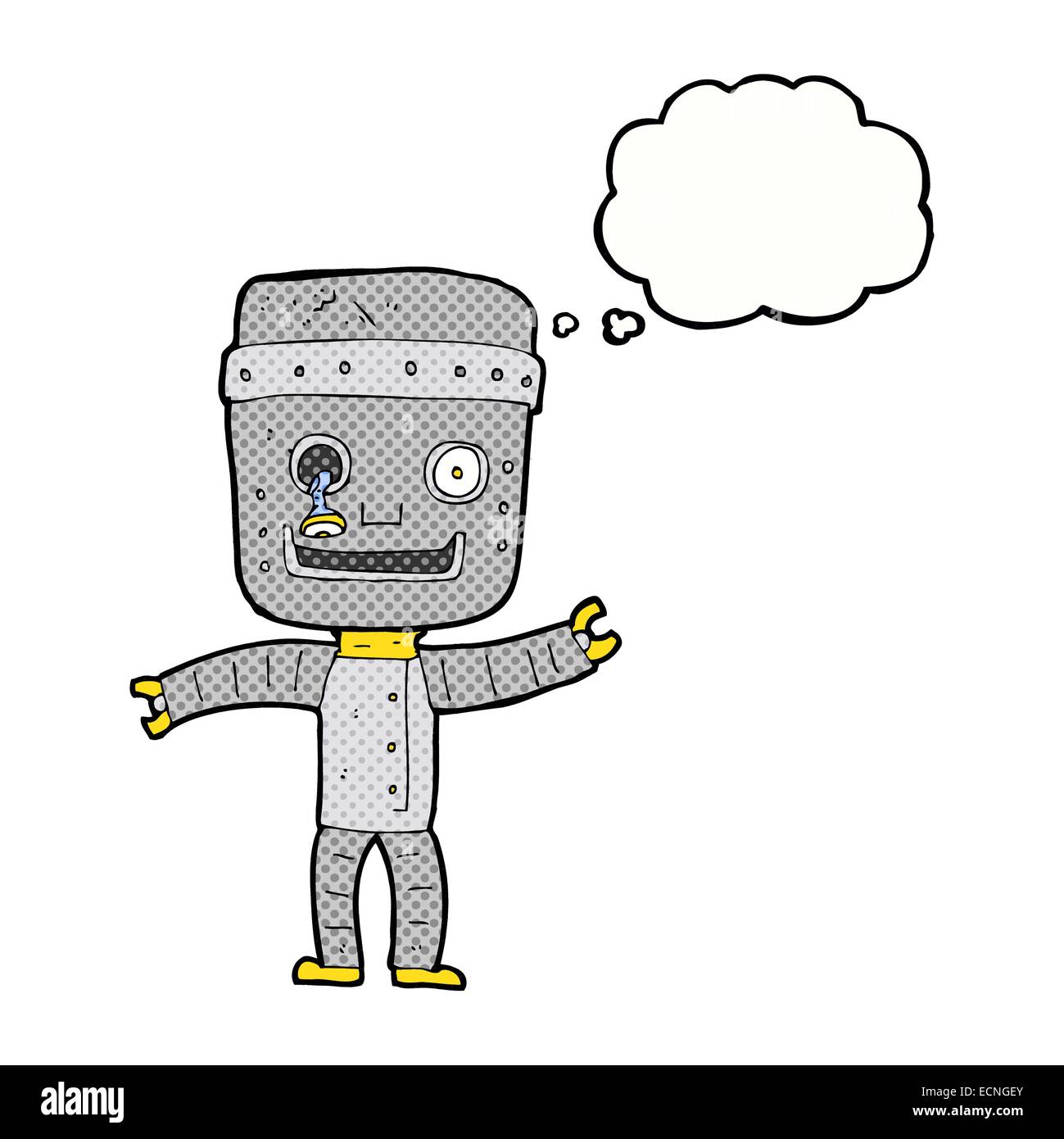 cartoon funny old robot with thought bubble Stock Vector Image & Art ...