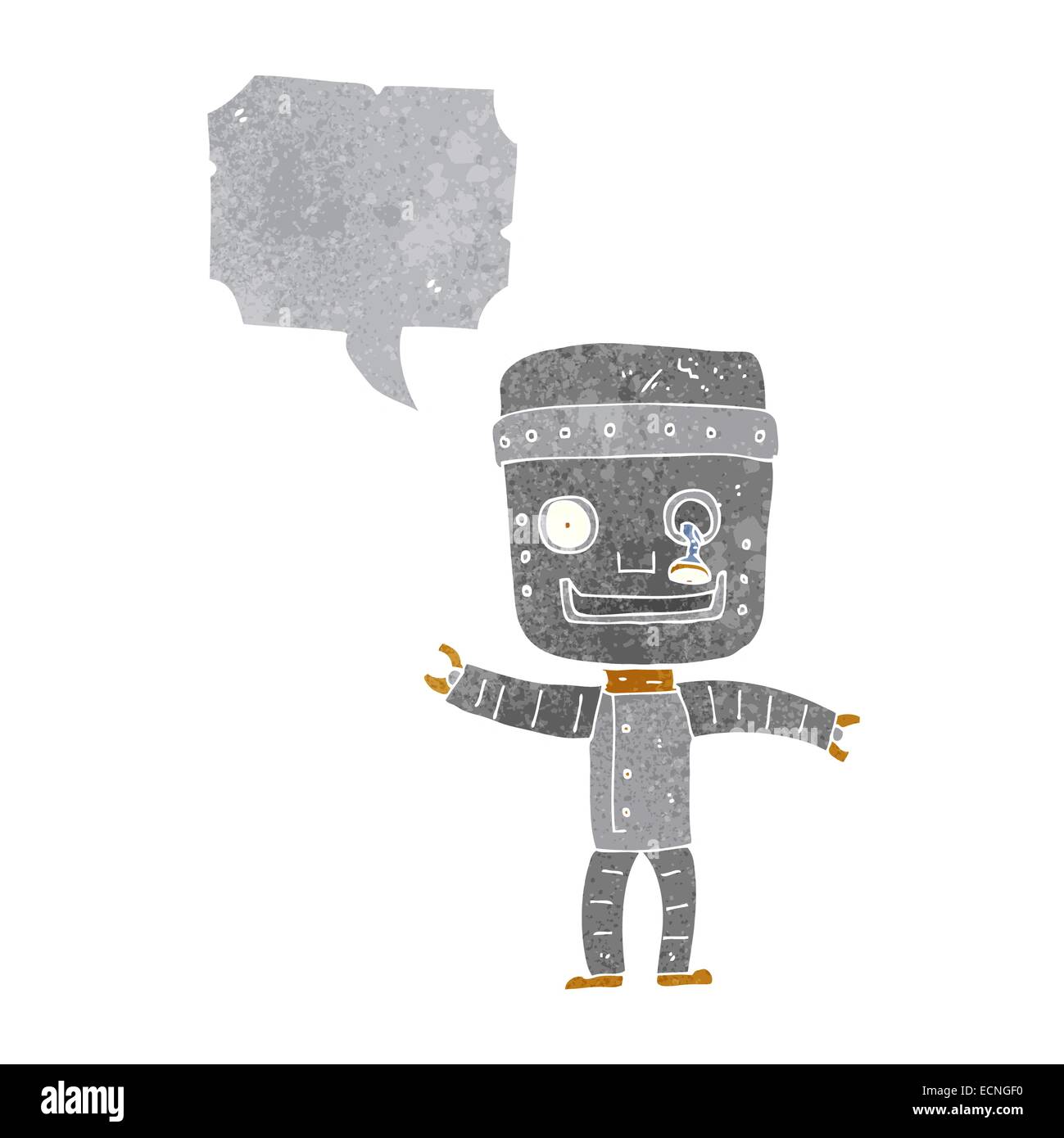 cartoon funny old robot with speech bubble Stock Vector Image & Art - Alamy