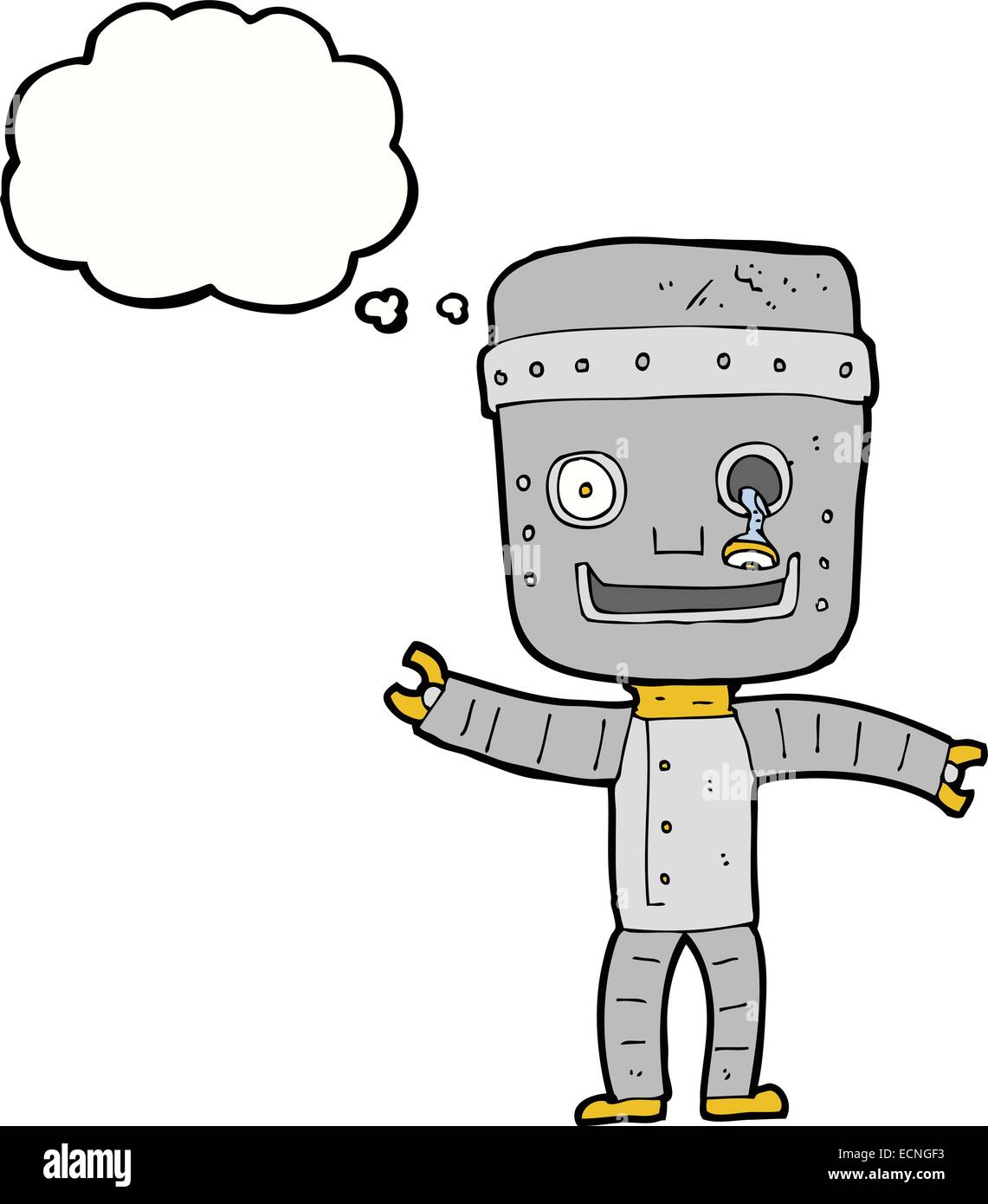cartoon funny old robot with thought bubble Stock Vector Image & Art ...