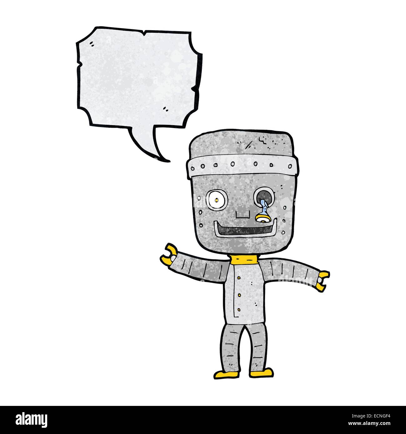cartoon funny old robot with speech bubble Stock Vector Image & Art - Alamy