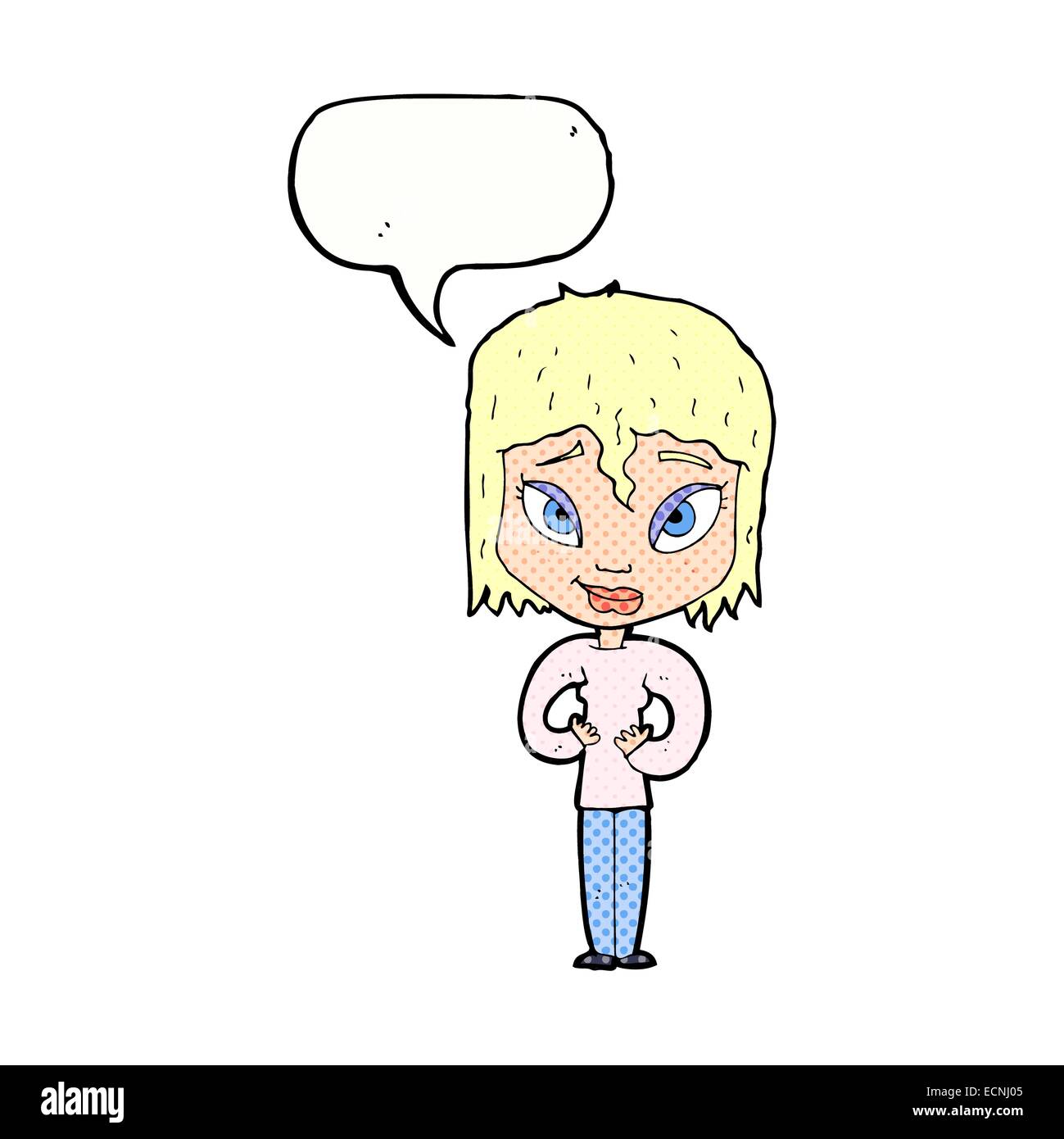 Cartoon satisfied woman bubble hi-res stock photography and images - Alamy