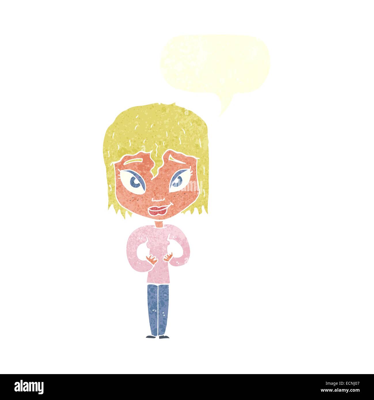 Cartoon satisfied woman bubble hi-res stock photography and images - Alamy
