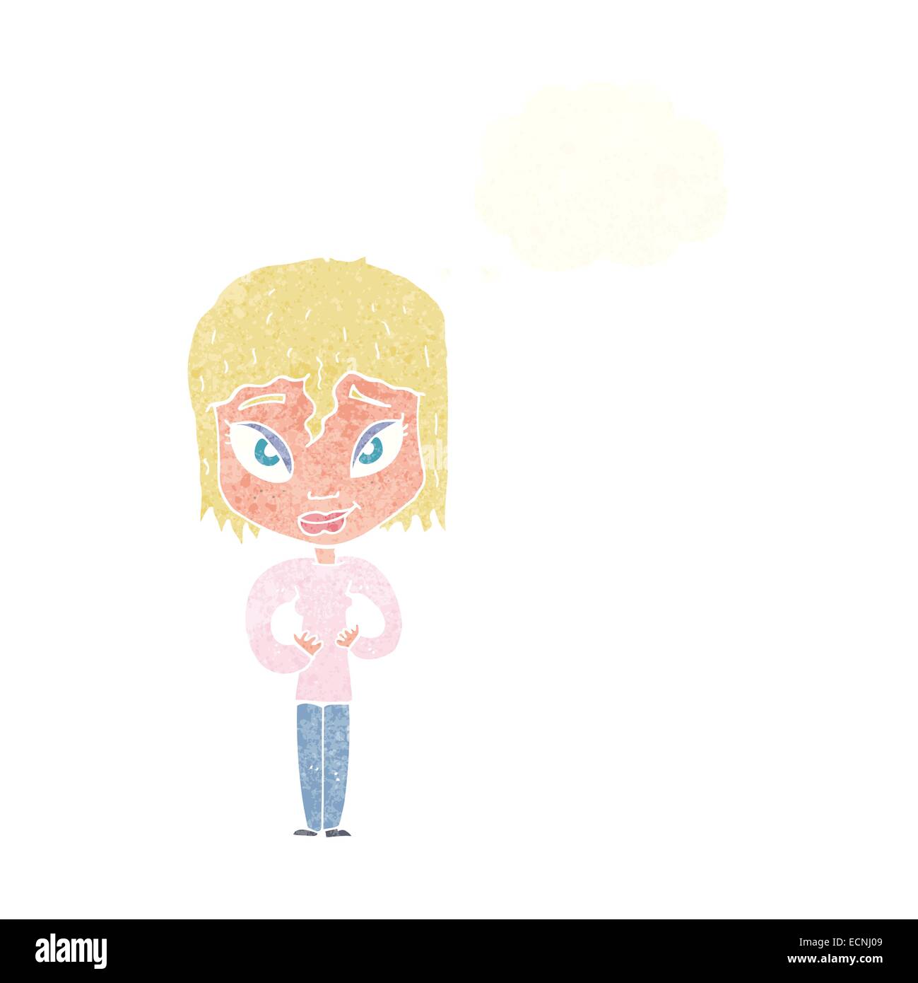 Cartoon satisfied woman bubble hi-res stock photography and images - Alamy