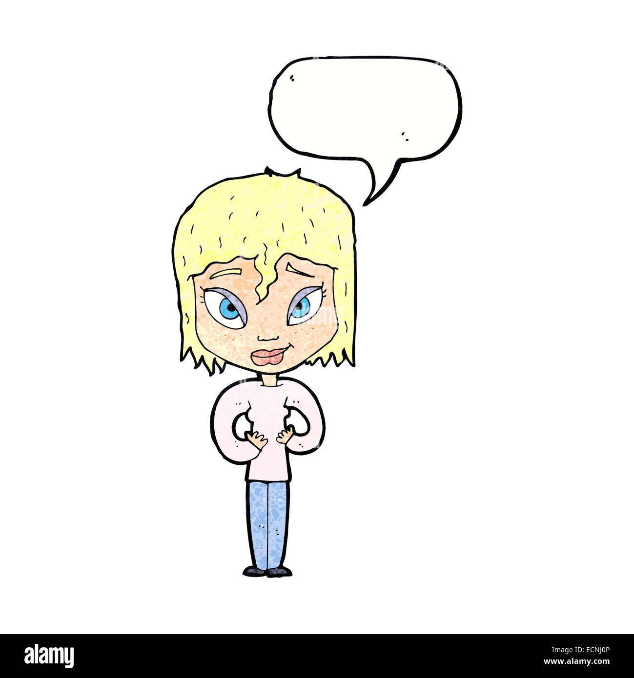 Cartoon satisfied woman bubble hi-res stock photography and images - Alamy