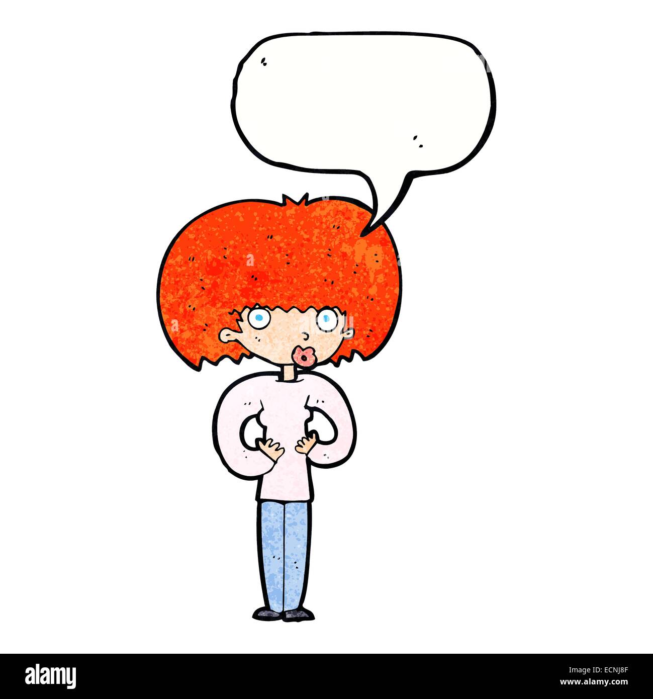 cartoon surprised woman with speech bubble Stock Vector Image & Art - Alamy