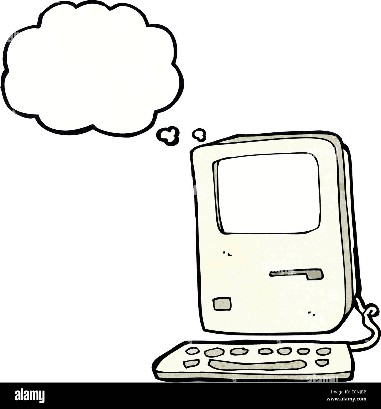 cartoon old computer with thought bubble Stock Vector Image & Art - Alamy