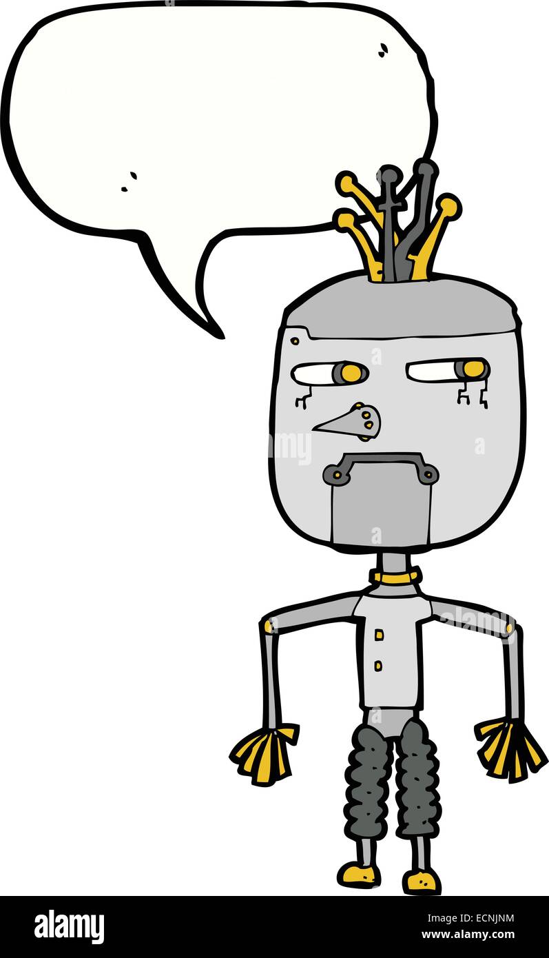 cartoon robot with speech bubble Stock Vector Image & Art - Alamy