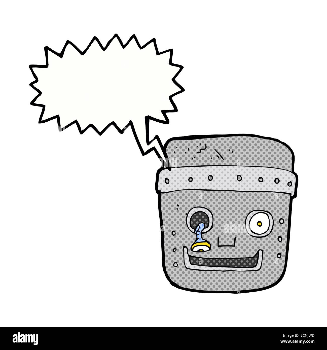 cartoon robot head with speech bubble Stock Vector Image & Art - Alamy