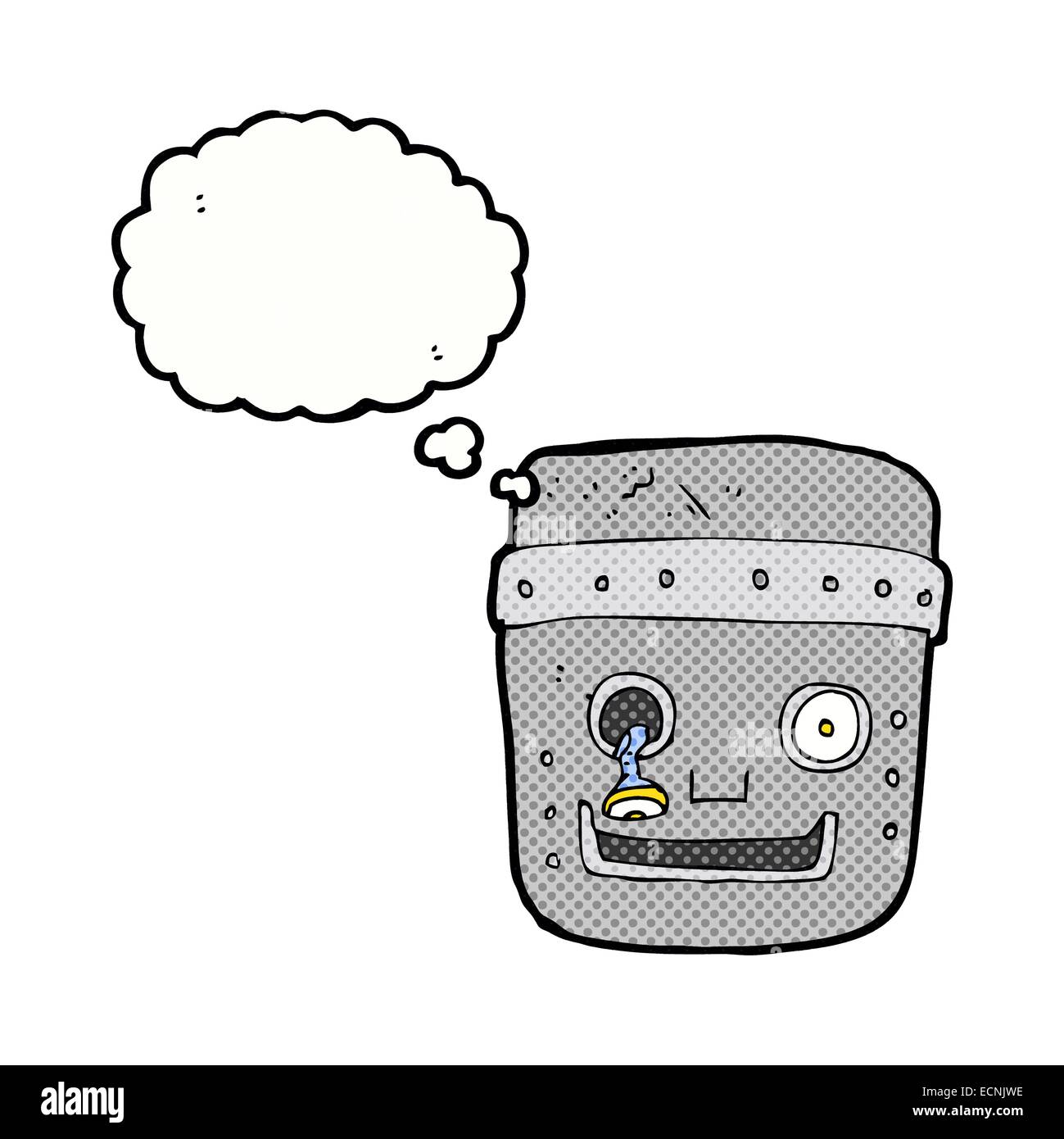 cartoon robot head with thought bubble Stock Vector Image & Art - Alamy