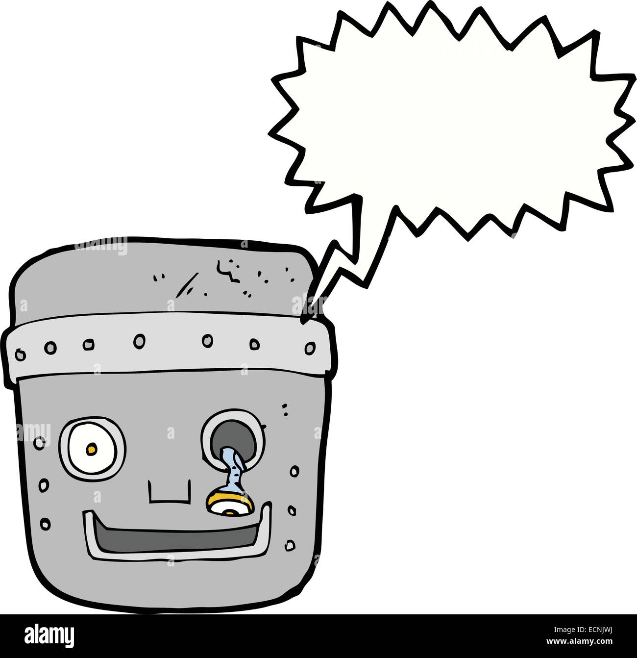 cartoon robot head with speech bubble Stock Vector Image & Art - Alamy