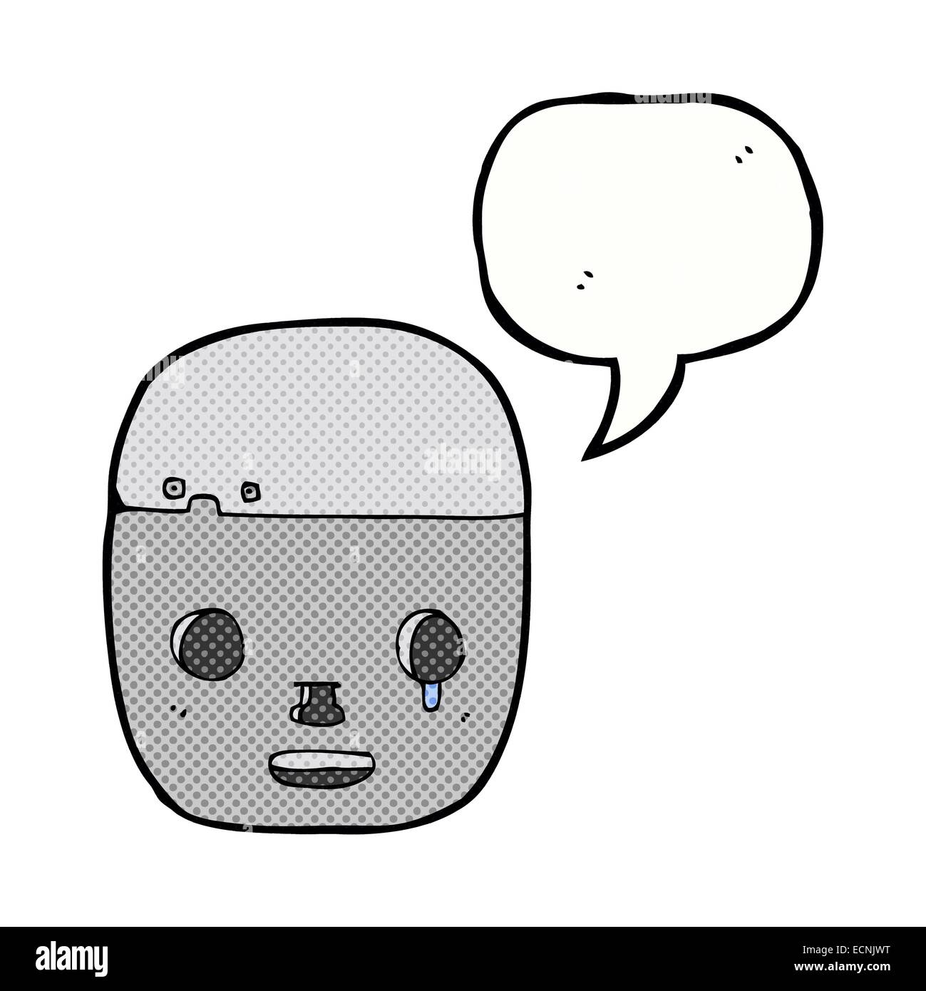 cartoon robot head with speech bubble Stock Vector Image & Art - Alamy