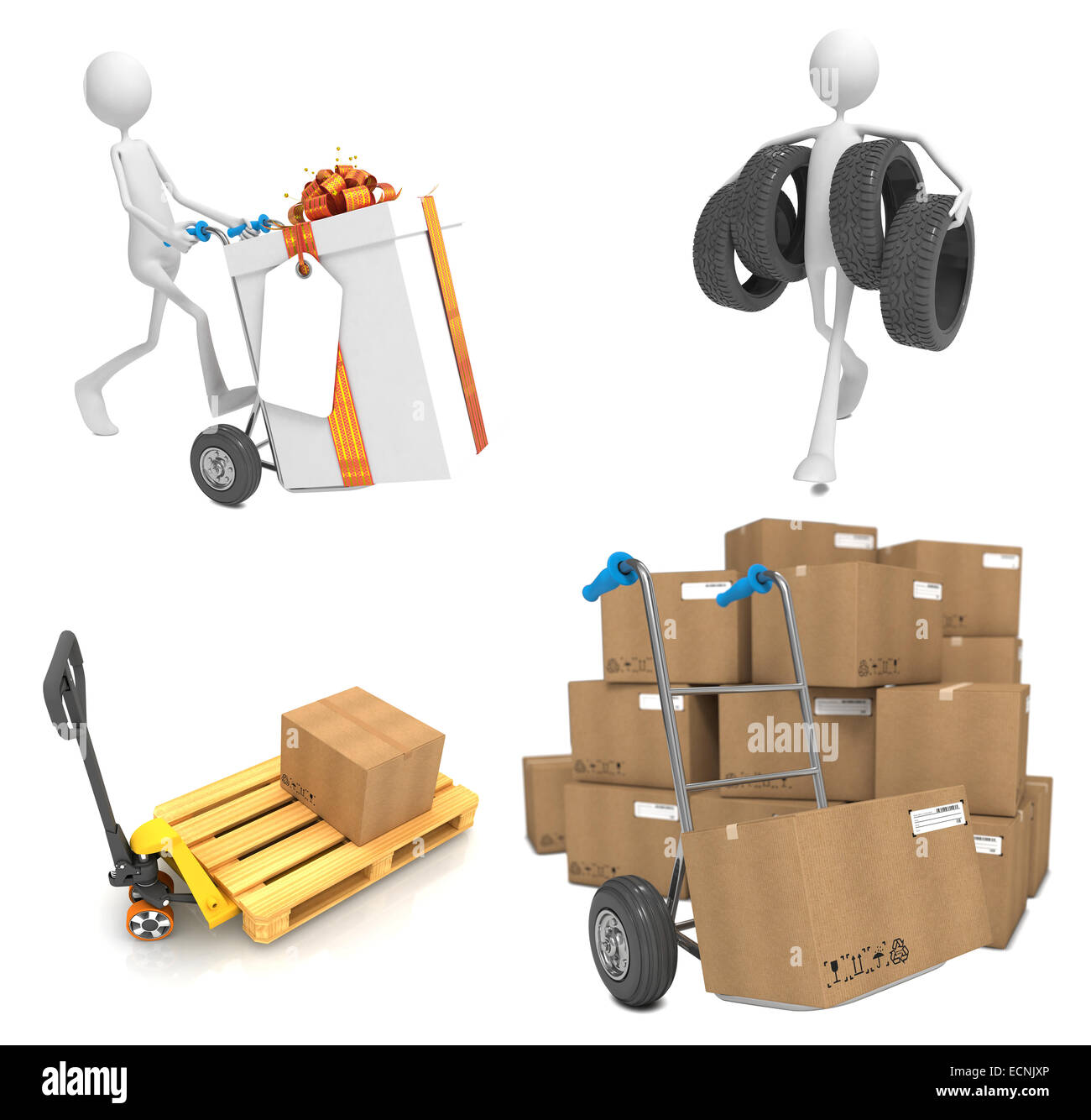 Delivery Concepts - Set of 3D Illustrations. Stock Photo